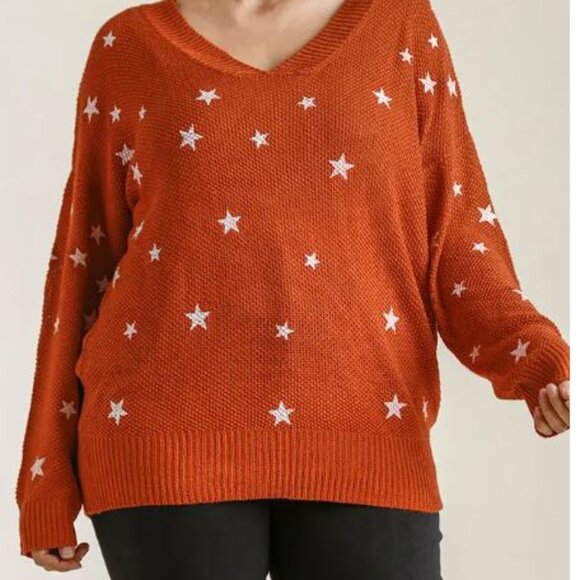 Umgee thin plus size sweater star pattern - Picture 1 of 3
